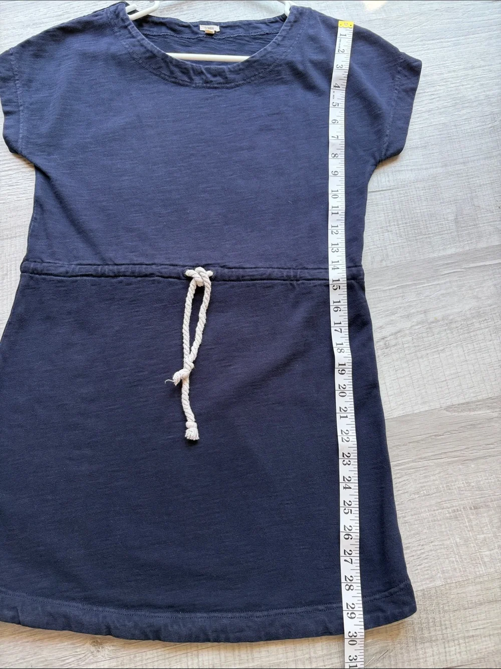 J. Crew Navy Cotton Rope Tie-Waist Tunic, Size XXS.